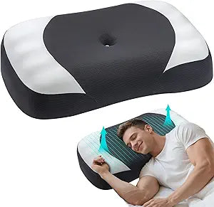 King Size Cervical Pillow for Side Sleepers, 5.5"/4.7" High Loft Contour Memory Foam Neck Support Pillow, King Size Side Sleeper Pillow for Neck & Shoulder Support with Cooling Cover