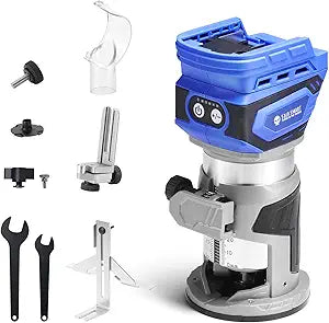 SainSmart Wood Router Cordless, Compact for MAK 18V Battery, Brushless Trimmer Router with 5 Variable Speeds, 28,000RPM Compact Edge Trimmer with 1/4 Collet, for Woodworking, Bare Tool Only