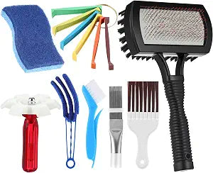 8 Pcs Air Conditioning Fin Cleaner Set HVAC Coil Cleaning Brush Condenser Fin Straightener Evaporator Coil Clean AC Comb Condenser Split Cleaning Kit Fridge Radiator Tool(Black,Double Sided)