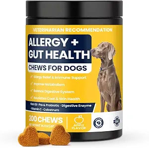 Probiotic Allergy Chews for Dogs Daily Support for Dogs with Allergies Skin Relief for Dog Chews for Allergies and Itching Skin