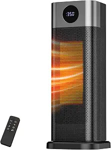Sendowtek Indoor Space Heater with Remote 1500W 15.5" Tall Portable