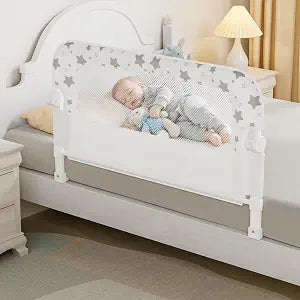 NUTIKAS Baby Bed Rail Guard for Crib - 35.7" Toddler Bed Rails for Twin,Full, Queen, Toddlers, Bunk Size Bed Swing Down Bedrail Extral Tall Child Safety Side Railing Guards for Kids