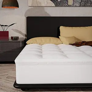 Epitex Mattress Topper Queen Size, Extra Thick and Plush Pillow Top Mattress Pad for Back Pain, Support and Breathable Cotton CoverMattress Pad with 16'' Deep Pocket Design, Skid-Proof Bottom, White