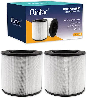 MA14 Replacement Filter, Made in TAIWAN, Compatible with MA-14 Air Purifier, 3-in-1 H13 Grade Filtration and Activated Carbon Filter Set (2-Pack)