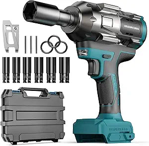 Cordless Impact Wrench for Makita 18V Battery 1/2" Brushless Impact Driver, 900 Ft-Lbs (1200Nm) High Torque, 4-Speed, LED Light, Includes 6 Sockets (Bare Tool Only)