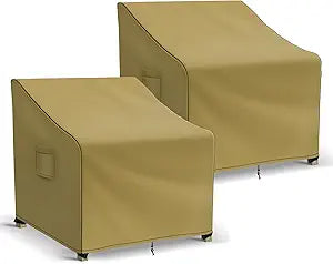 Richwon Adirondack Chair Covers Waterproof, Lawn Outdoor Chair Covers 2 Pack, Patio Chair Covers for Outdoor Furniture Fits up to 32W x 37D x 36H inches, Khaki