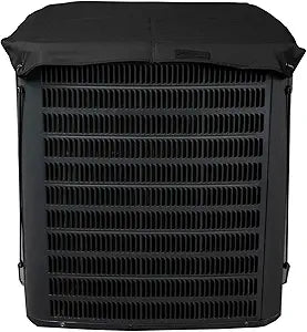 Covermates Ultima Armor Top Air Conditioner Cover - Heavy Duty All-Weather Outdoor Central AC Unit Protector - 600D Ripstop Polyester Top Cover with Bungee Cords, Armor Top 34W x 34D, Ripstop Black