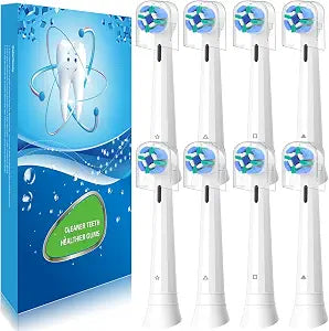 8 Pack Replacement Toothbrush Heads Compatible with Oral B iO, Brush Heads for Oral-B iO 2/3/4/5/6/7/8/9/10/7G Series, with Covers, White