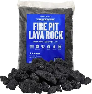 American Fire Products | Medium Lava Rock, 1/2" - 1" | Use in Fireplace, Fire Pit or Bowl | Outdoor & Indoor Volcanic Rock for Natural Gas or Propane Fires | Decorative Landscaping | 10 lb Bag