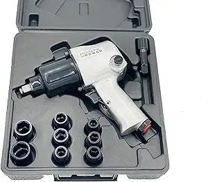 Dynamic Power 1/2" Air Impact Wrench Kit with Twin Hammer Mechanism & 10-Piece Accessory Set (480 ft-lb), D312100K