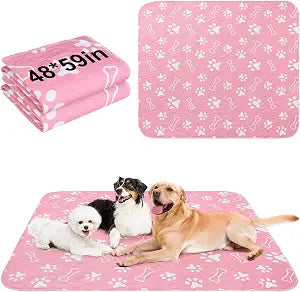 BEAUTYZOO 2 Pack Washable Pee Pads for Dogs, Reusable Puppy Pads for Potty Training, Waterproof Super Absorbent Wee Wee Pads for Dogs Non-Slip, Pet Whelping Mats Playpen Dog Crate Floors, 48IN x 60IN