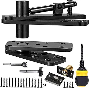 Hidden Door Hinge Heavy Duty 570 Lbs Load-Bearing, Solid Alloy Steel 360 Degree Rotating Pivot Hinge Hardware Kit for Secret Doors, Bookcase, and Hidden Bookshelf Doors