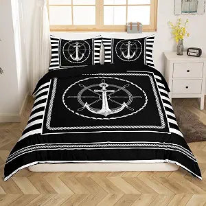 jejeloiu Anchor Bedding Set Queen Size for Boys Girls Teens