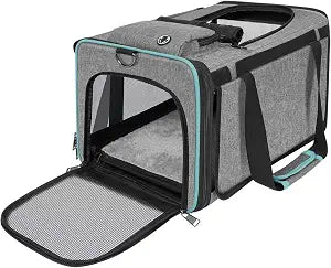 GAPZER Cat Carrier American, United, Delta Airline Approved/Soft-Sided Pet Travel Bag for Medium Cat 15+ lbs Small Dog Traveling Crate Under 15 Pounds TSA Approved Carrying Cage Underseat Cabin Gray