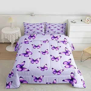 Feelyou Butterfly Bedding Set Soft for Boys Girls Twin