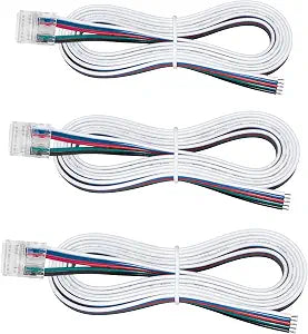 Armacost Lighting 5 Pin COB RGB+W 48" Tape to Wire LED Strip Light Connectors, 3 Pack 761821N