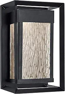 Design House Hartbrook Outdoor Integrated LED Wall Light with Clear Glass for Porch Entryway Patio, Matte Black, 589226-BLK