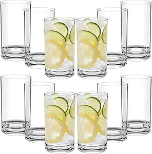 RLWY 17 Oz Acrylic Plastic Tumblers Set of 12, Clear, Shatterproof, BPA-Free, Dishwasher-Safe, Reusable Drinking Glasses for Kitchen, Poolside, Patio