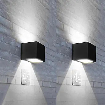 SOTTLOT Solar Lights, 2pcs Up and Down Solar Wall Lights Outdoor Waterproof, 4000K 700LM Cube Design Dusk to Dawn Solars Outdoor Light for Outside Porch Pergola Patio Yard Decor