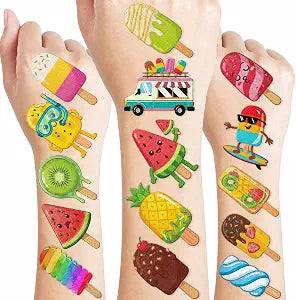 120 PCS Ice Cream Pre-Cut Temporary Tattoos