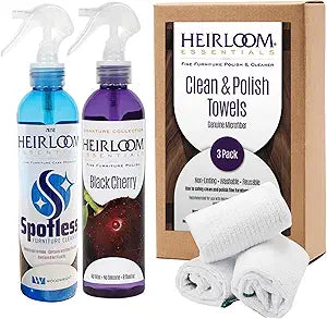 Two-Step Furniture Cleaner And Polish Combo with Towels (Black Cherry)