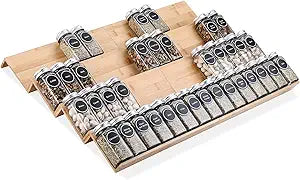 Mulush Bamboo Spice Rack Tray - Spice Drawer Organizer for Kitchen Cabinets Storage and Organization (Jars Not Included, 8 Individual Pieces, Not Adjustable)