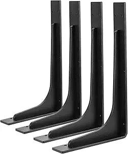 12"x 7"Shelf Bracket ,L Shelf Brackets,max Load 300lbs, Vertical Angle, Premium Alloy Metal Heavy Duty Shelf Bracket, high Strength Mounting Hardware , countertop Support, Pack of 4. (12INCH x 7INCH)