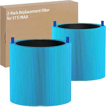 511i Max Replacement Filter AllergenBlock Compatible with BLUEAIR Blue Pure 511i Max Air Purifier, Premium H13 HEPA Activated Carbon Filter, Blue Pure F5MAX AllergenBlock Filter, 2 Pack