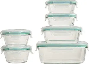 OXO Good Grips Smart Seal 12-Piece Glass Food Storage Container Set - Teal