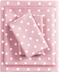 Intelligent Design 100% Cotton Full Sheet Set for Kids - 4 Piece, Pink