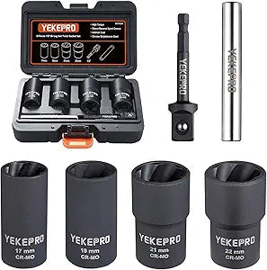 6PCS Lug Nut Removal Tool, 1/2 Inch Bolt Extractor Set