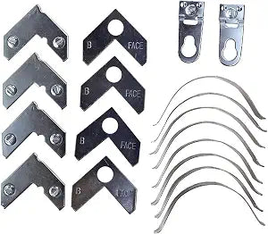 18PCS Silver Metal Photo Frame Hardware Accessories L Shaped Angle Bracket Flat Plate Fastener Tapped Corners Gasket Picture Frame Hanging Hangers Hooks Spring Clips DIY Picture Framing Tools