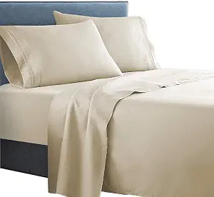 Clara Clark �� Supreme 1500 Collection 5pc Bed Sheet Set - Split King Size, Beige Cream