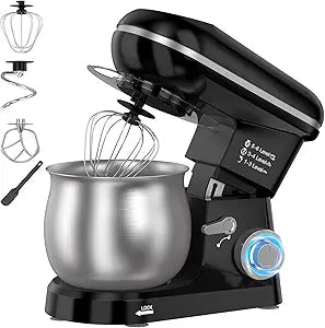 Electric Stand Mixer with 5.3 Quart, Cake Mixer with Stainless Steel Bowl and Stand, Kitchen Mixer Tilt-Head Design Includes Dough Hook, Whisk & Beater - Great for Baking Bread, Cakes, Cookies