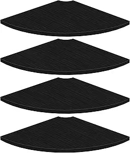 Homode Corner Shelf Wall Mount, 4 Tier Rounded Corner Floating Shelves, 12 Inch Deep Hanging Corner Shelf Storage, Wood Corner Wall Shelving for Living Room Bedroom Bathroom Kitchen, Black