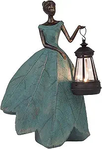 Guichifun Fairy Statues Solar Outdoor Lights - Resin Garden Figurines Decorations for Patio Yard Lawn Decor Housewarming Gardening Gifts for Women Mom 7.4 x 5.3 x 12 Inch
