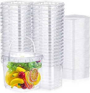 Macarrie 100 Pack 17 oz Square Deli Containers with Lids Clear Plastic Food Storage Containers Airtight Organizer Bin for Food Prep Freezer Kitchen Restaurant Supplies