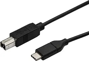 StarTech 1.6ft/50cm USB-B to USB-C Cable, USB 2.0, Data Cord (USB2CB50CM)