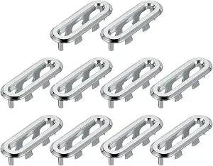 PATIKIL Sink Overflow Ring Oval Cap Silver Bathroom Drain Cover 10 Pcs