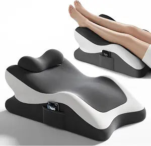 Memory Foam Wedge Pillow 5-Zone Prone Reading Pillow for Bed, 27 Back Support, Leg Elevation & Acid Reflux Relief, Washable Cover, Dark Gray