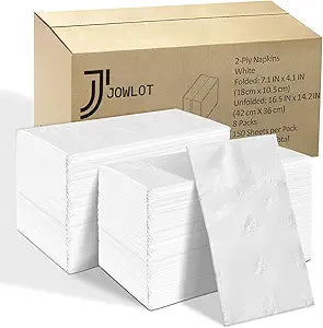 Disposable Napkins, 2-Ply 1200 Count Paper Dinner Napkins, White Napkins Bulk for Wedding Party Bathroom and Everyday Use (16.5 x 14.2)