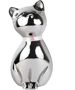 Kitty Cat Urns for Ashes - Pet Memorial Cat Urn Cat Memorial Gift, Pet Urn for Cat Ashes Keepsake Pet urns for Cats Ashes, Pet Ashes Urn, Pet Cremation Urn (Silver)