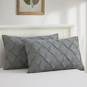 Vaulia King Pillow Shams 20 x 36 Set of 2, Grey