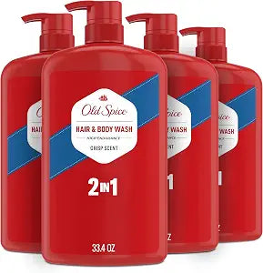 Old Spice Hair & Body Wash for Men, Crisp Scent, 33.4 fl oz Pack of 4