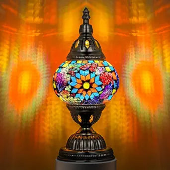 Marrakech Turkish Mosaic Lamp Stained Glass Table Lamp with Tiffany Style
