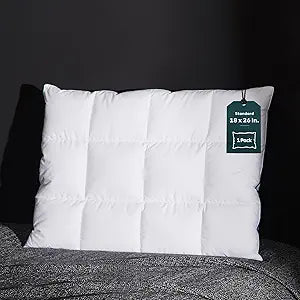 Three Geese Ultra Thin Flat Goose Down Feather Pillows for Sleeping Standard Size, 2.5" Height, 100% Cotton Cover, Ultra Slim Hotel Collection Bed Pillow for Stomach, Back Sleeper, 18x26 in.