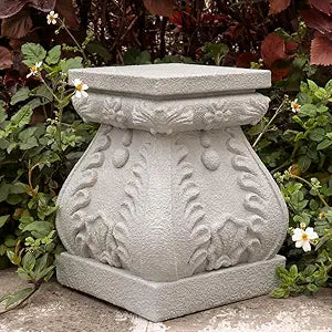 Outdoor Pedestal Stand for Garden Decor - ClassicalL Plinth Pedestal Stand for Statues, Decorative Garden Pedestals and Statue Stand, 12" Tall