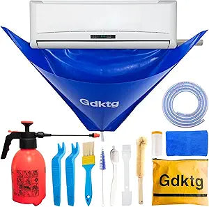Mini Split Cleaning Kit Bag, Waterproof Ac Cleaning Kit with 2L Pressure Sprayer, Reusable Air Conditioner Cleaning Kit, Minisplit Cleaning Kit for HVAC, Small (for Systems 27in - 37in)