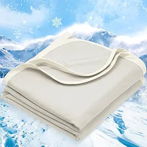 PHF Double Cooling Blanket for Hot Sleepers Queen Size, Arc-Chill Q-Max>0.5 with Double Cooling, Lightweight Summer Blanket Absorbs Heat to Keep Cool All Night for Night Sweats (Taupe, 90''x90'')