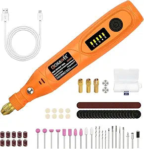GOXAWEE Mini Cordless Rotary Tool Kit, 105Pcs for DIY Crafts & 3D Prints